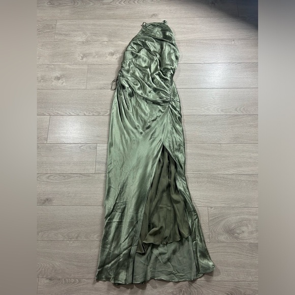 Fashion Nova Special Date Satin Maxi Dress - Olive - Picture 6 of 15